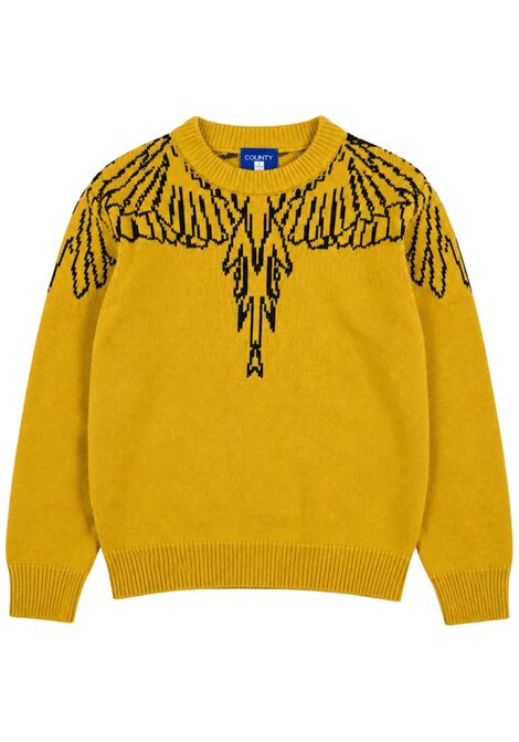 Maglione bambina in misto lana MARCELO BURLON | JGJP082GIALLO